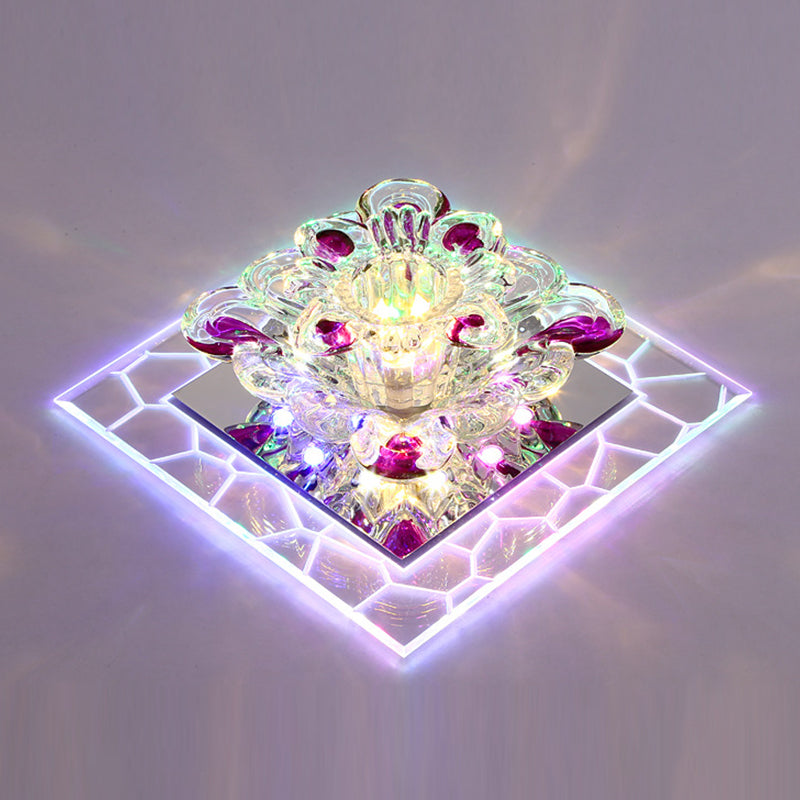 Modern Style LED Crystal Ceiling Light Mini Hallway Corridors Ceiling Light with Hole 2-4.3'' Dia