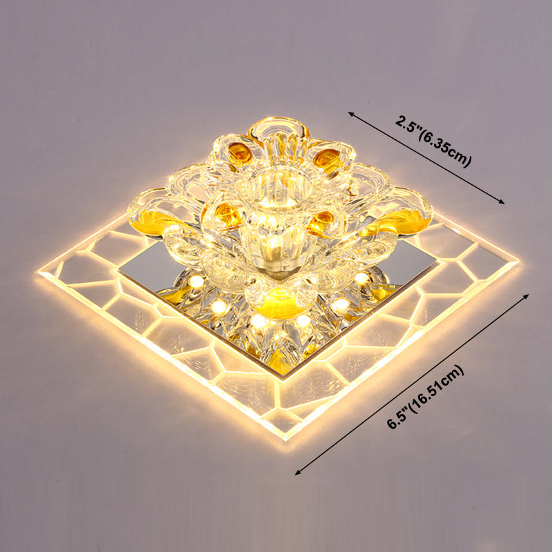 Modern Style LED Crystal Ceiling Light Mini Hallway Corridors Ceiling Light with Hole 2-4.3'' Dia