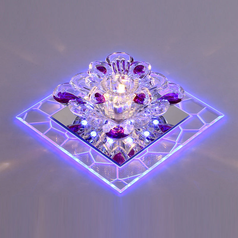 Modern Style LED Crystal Ceiling Light Mini Hallway Corridors Ceiling Light with Hole 2-4.3'' Dia