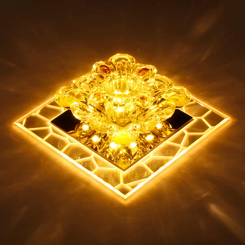 Modern Style LED Crystal Ceiling Light Mini Hallway Corridors Ceiling Light with Hole 2-4.3'' Dia