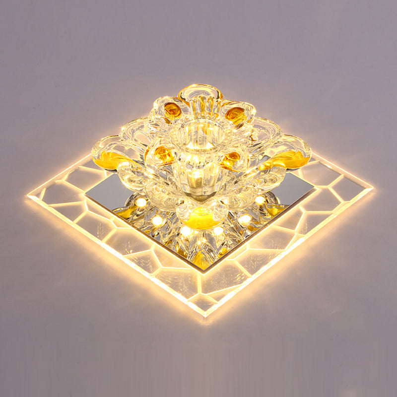 Modern Style LED Crystal Ceiling Light Mini Hallway Corridors Ceiling Light with Hole 2-4.3'' Dia