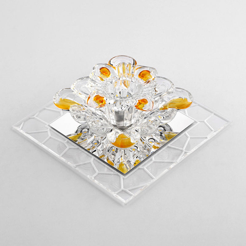 Modern Style LED Crystal Ceiling Light Mini Hallway Corridors Ceiling Light with Hole 2-4.3'' Dia