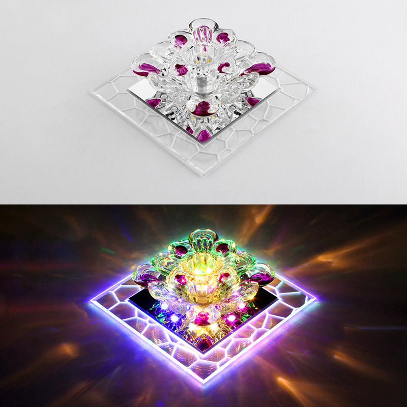 Modern Style LED Crystal Ceiling Light Mini Hallway Corridors Ceiling Light with Hole 2-4.3'' Dia