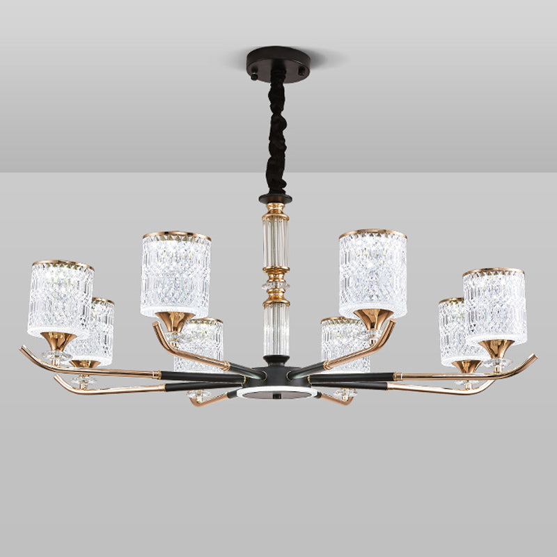 Cylinder Chandelier Light Fixture Vintage Acrylic Pendant Lighting for Restaurant