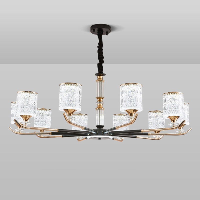 Cylinder Chandelier Light Fixture Vintage Acrylic Pendant Lighting for Restaurant