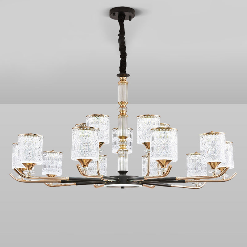 Cylinder Chandelier Light Fixture Vintage Acrylic Pendant Lighting for Restaurant