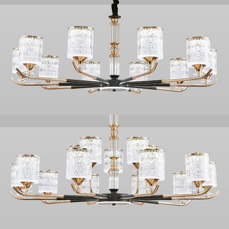 Cylinder Chandelier Light Fixture Vintage Acrylic Pendant Lighting for Restaurant