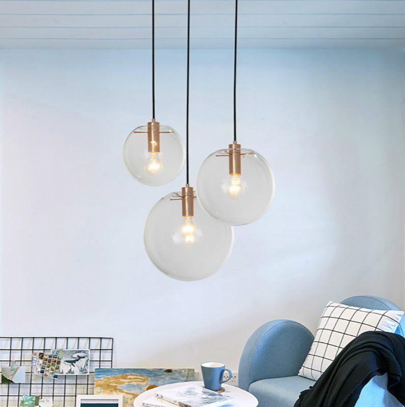 Iluminación colgante de vidrio de simplicidad lámpara colgante moderna 1 cabeza para comedor