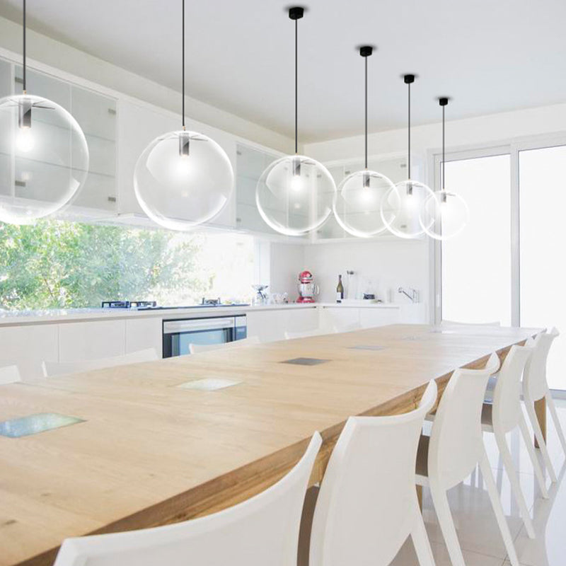 Einfachheit Glas Anhänger Beleuchtung moderne 1 Kopfhängelampe für Esszimmer