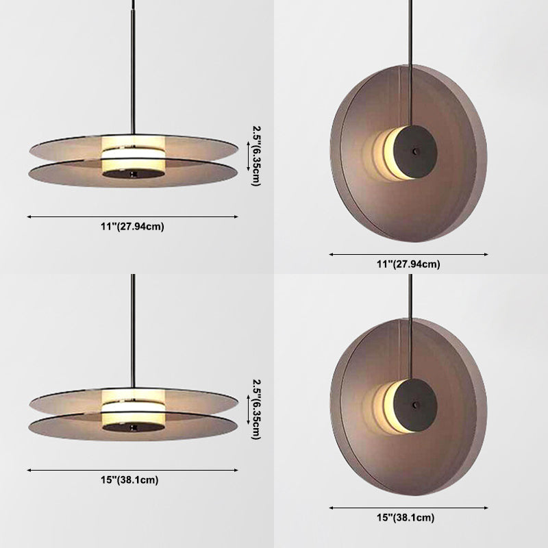 Rauchy graues Glas Deckenleuchte Ding Room Schlafzimmer 1 Licht modernes hängendes Licht