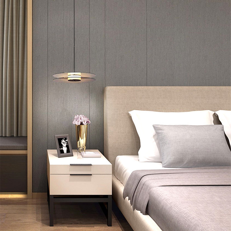 Rauchy graues Glas Deckenleuchte Ding Room Schlafzimmer 1 Licht modernes hängendes Licht