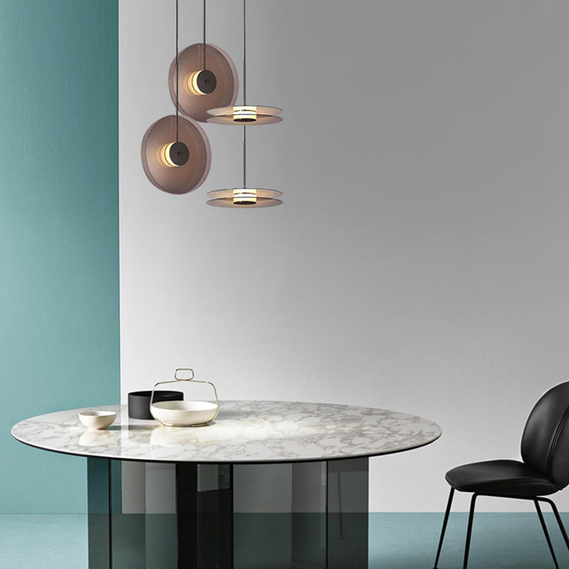 Rauchy graues Glas Deckenleuchte Ding Room Schlafzimmer 1 Licht modernes hängendes Licht