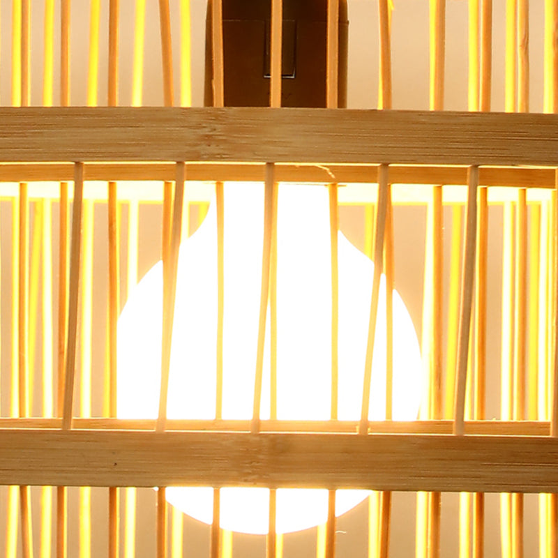 1 leichte Bambus -Anhänger Leichte Nordische Moderne im Wohnzimmer Hanglampenvorrichtung