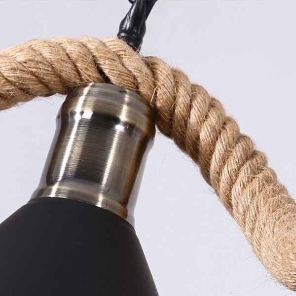 Cone Island Chandelier Lights Industrial Rope Chandelier Lighting Fixtures for Dining Table