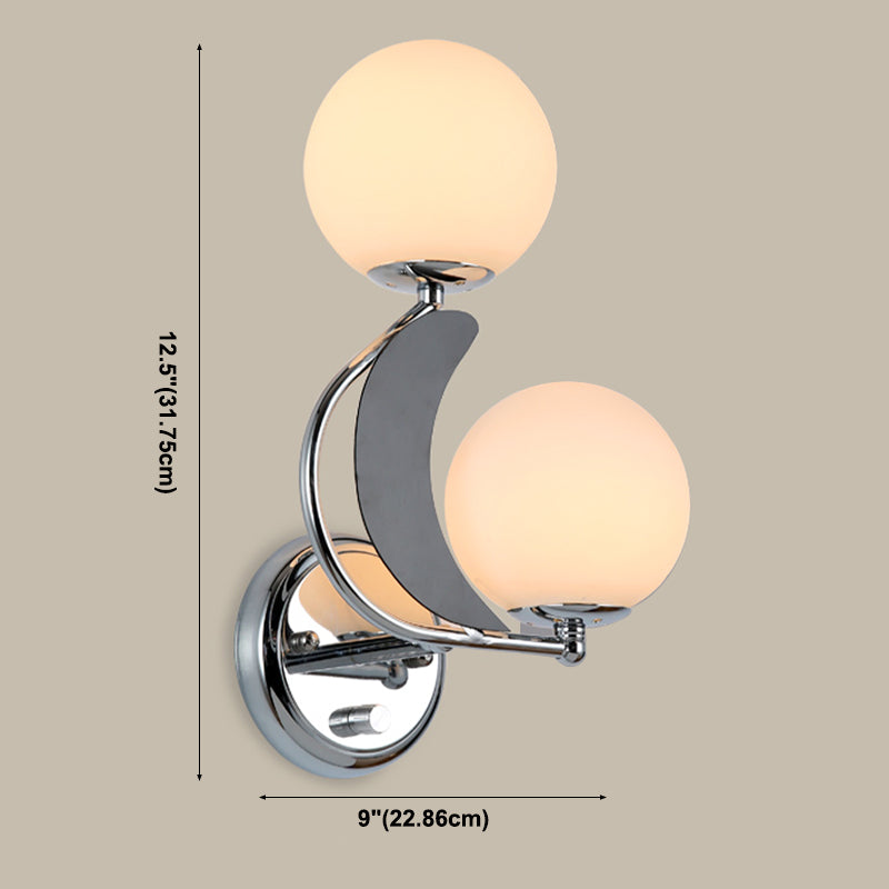 Luminaires d'éclairage Globe Sconce MODERNE LIGHT SIGHT SIGHT LAME MURD AVEC LA COMMANDE D'HERBE BLANC