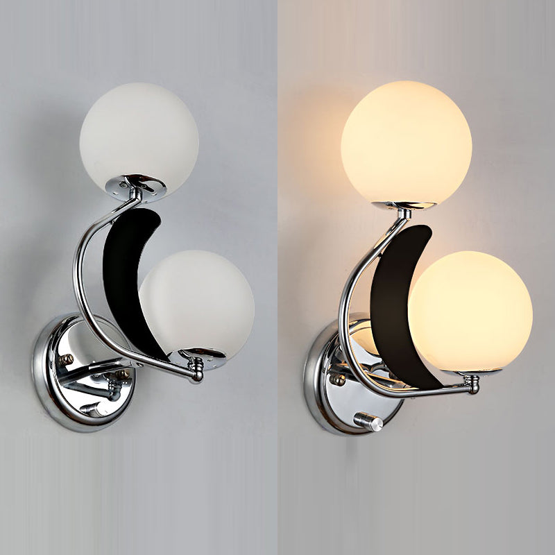 Luminaires d'éclairage Globe Sconce MODERNE LIGHT SIGHT SIGHT LAME MURD AVEC LA COMMANDE D'HERBE BLANC