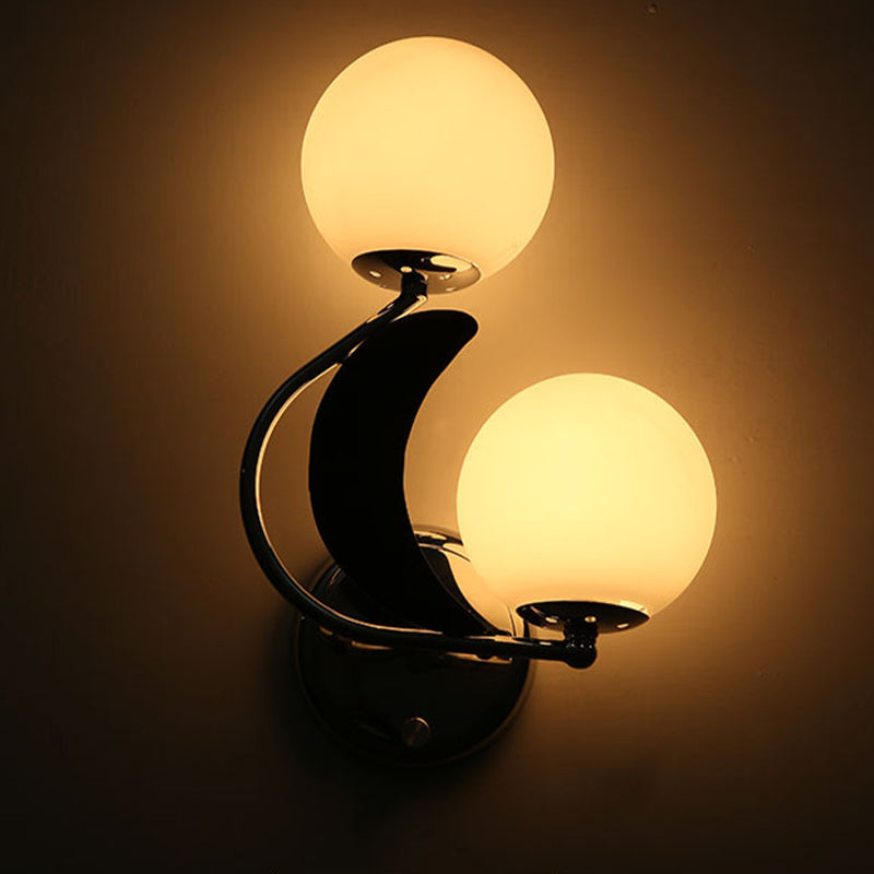 Luminaires d'éclairage Globe Sconce MODERNE LIGHT SIGHT SIGHT LAME MURD AVEC LA COMMANDE D'HERBE BLANC