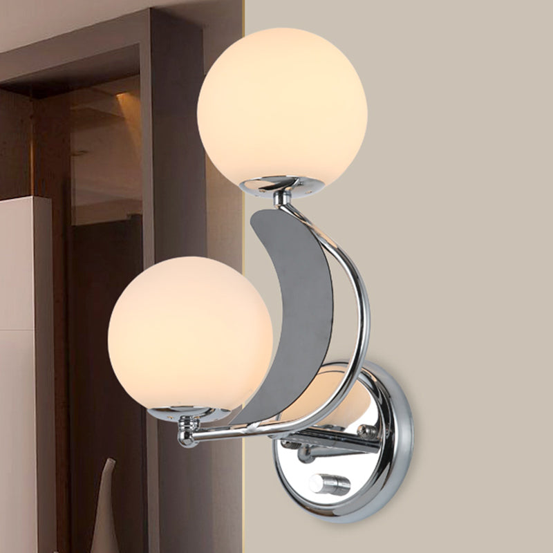Luminaires d'éclairage Globe Sconce MODERNE LIGHT SIGHT SIGHT LAME MURD AVEC LA COMMANDE D'HERBE BLANC