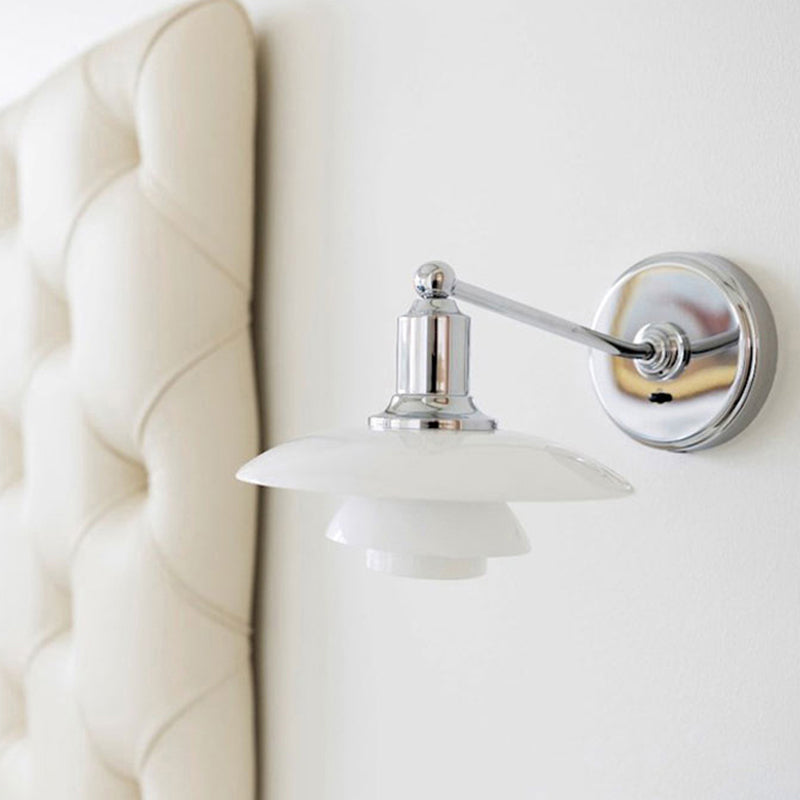 Modern Metal LED Flush Mount Wall Sconce 1-Light Wall Sconce Lights with Grass Shade