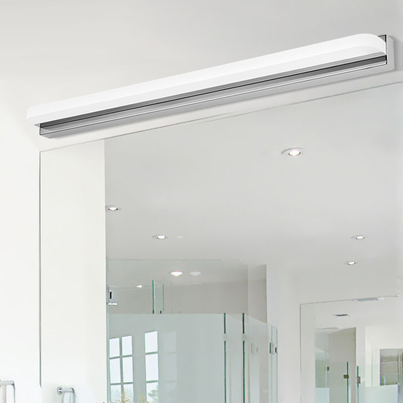 Silver LED Vanity Wall Light Fixtures Modern Mirror Front Light Metal Vanity Lights