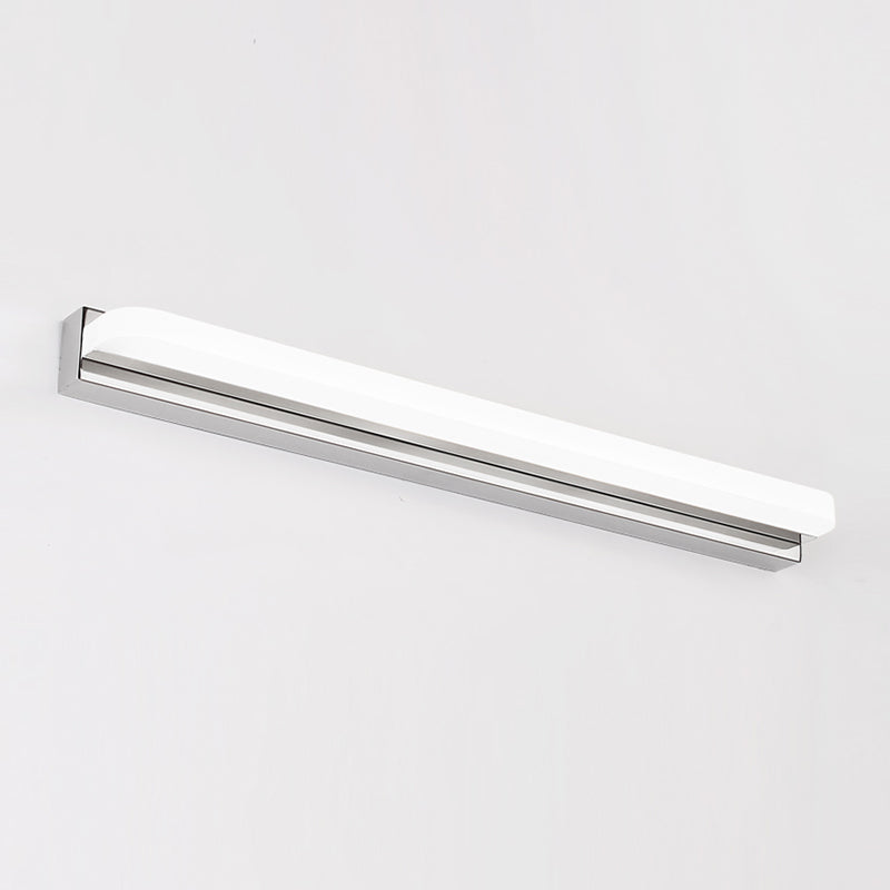 Silver LED Vanity Wall Light Fixtures Modern Mirror Front Light Metal Vanity Lights