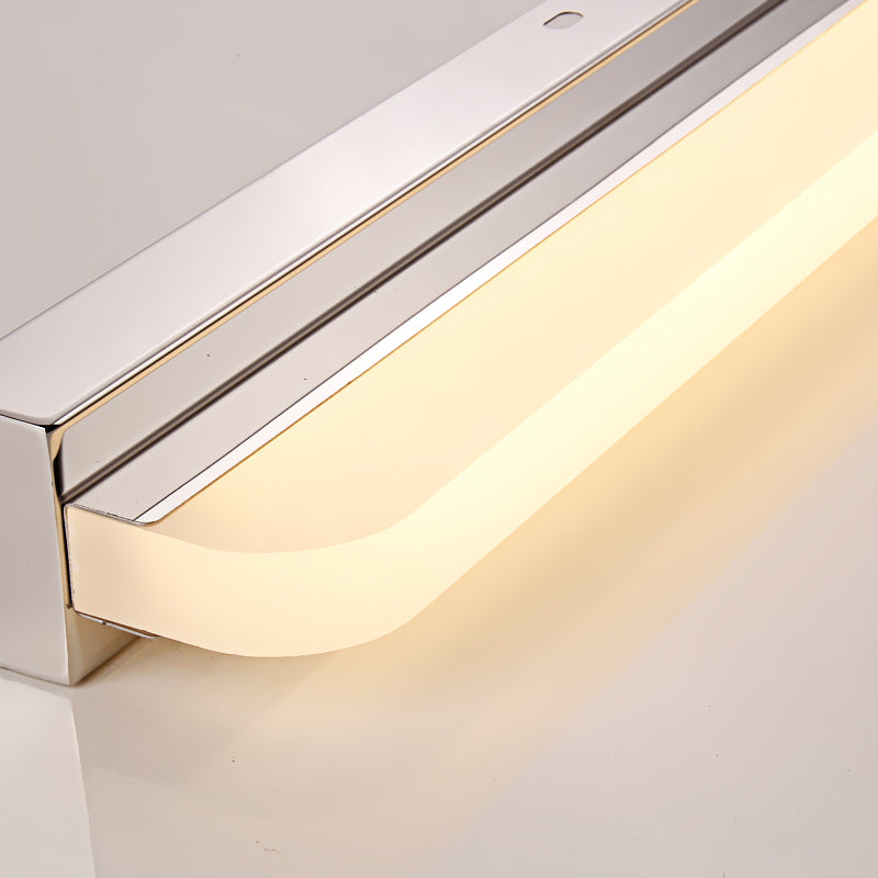 Silver LED Vanity Wall Light Fixtures Modern Mirror Front Light Metal Vanity Lights