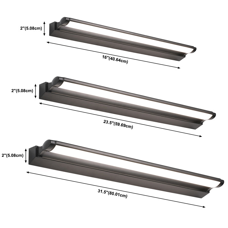 Schwarze Waschtischwandleuchten moderner Spiegel vordere LED -Eitelkeitslichter LED LED -Leuchten