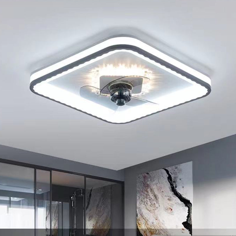 Geometrische Esszimmer Deckenventilator Beleuchtung Acryl minimalistische LED Semi Flush Mount