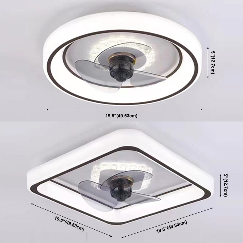 Geometrische Esszimmer Deckenventilator Beleuchtung Acryl minimalistische LED Semi Flush Mount