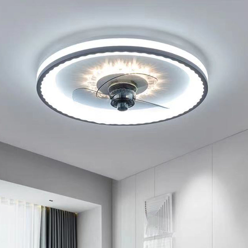 Geometrische Esszimmer Deckenventilator Beleuchtung Acryl minimalistische LED Semi Flush Mount
