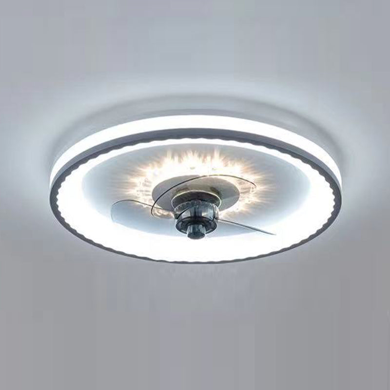 Geometrische Esszimmer Deckenventilator Beleuchtung Acryl minimalistische LED Semi Flush Mount