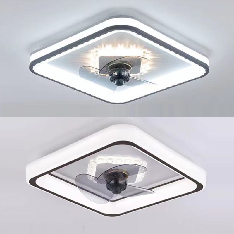 Geometrische Esszimmer Deckenventilator Beleuchtung Acryl minimalistische LED Semi Flush Mount