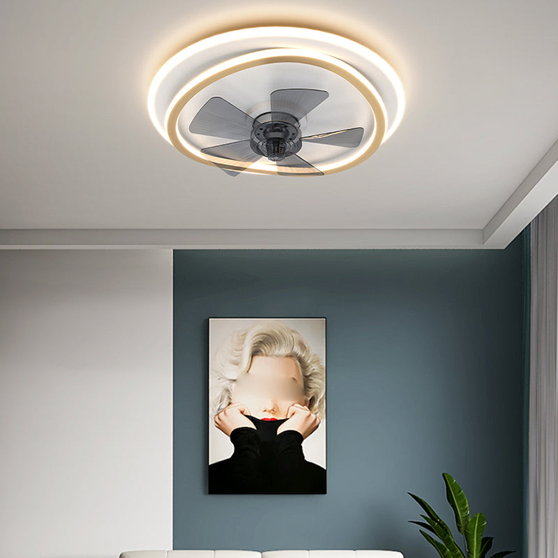 Weißer und goldener geometrischer Lüfter Licht Nordic Style LED Metal Semi Flush Deckenleuchte