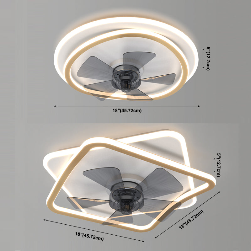 Weißer und goldener geometrischer Lüfter Licht Nordic Style LED Metal Semi Flush Deckenleuchte