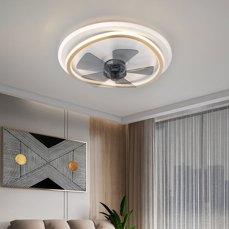 Weißer und goldener geometrischer Lüfter Licht Nordic Style LED Metal Semi Flush Deckenleuchte