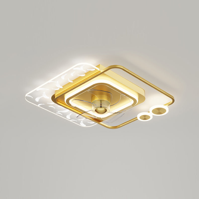 Minimalistische Feder Deckenlüfter Leuchte Acryl Wohnzimmer LED SEMI -MOG -Leuchte