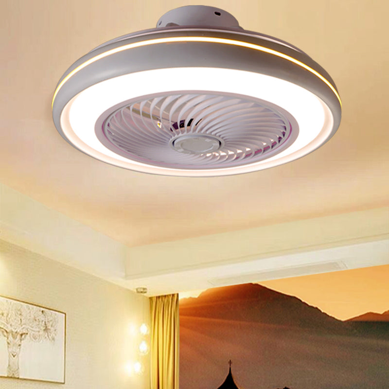 Runde Lüfterlampe Minimalistische Acrylschlafzimmer-LED-Halbflush-Deckenleuchte