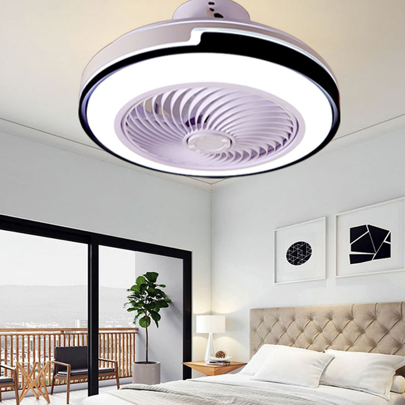 Runde Lüfterlampe Minimalistische Acrylschlafzimmer-LED-Halbflush-Deckenleuchte