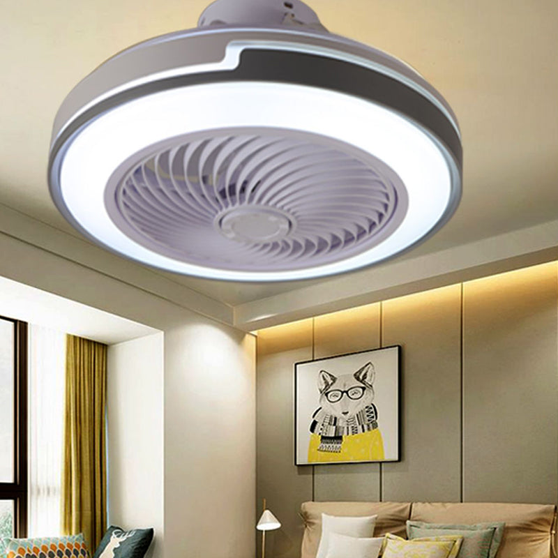 Runde Lüfterlampe Minimalistische Acrylschlafzimmer-LED-Halbflush-Deckenleuchte