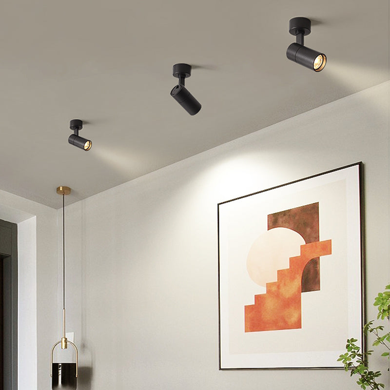 Cylindrical Ceiling Light Flush Mount Lamp Modern Semi Flush Ceiling Light with Metal Shade