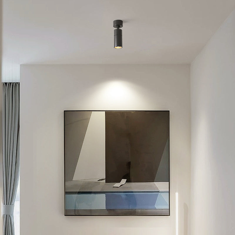 Cylindrical Ceiling Light Flush Mount Lamp Modern Semi Flush Ceiling Light with Metal Shade
