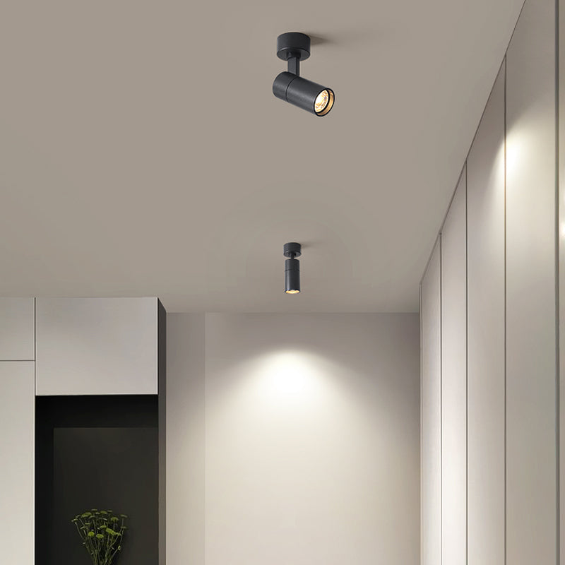 Cylindrical Ceiling Light Flush Mount Lamp Modern Semi Flush Ceiling Light with Metal Shade