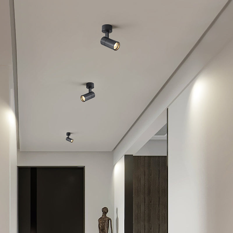Cylindrical Ceiling Light Flush Mount Lamp Modern Semi Flush Ceiling Light with Metal Shade