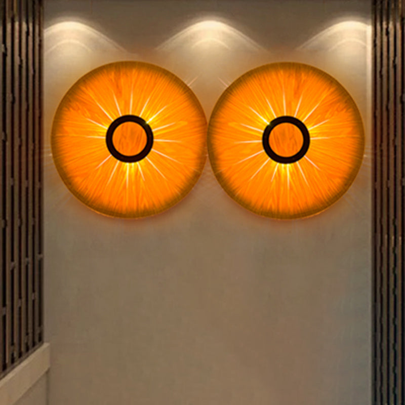 1 bulbe salle à manger suspendue lampe Asie Aménagement d'éclairage pendentif kaki foncé avec une teinte en bois rond