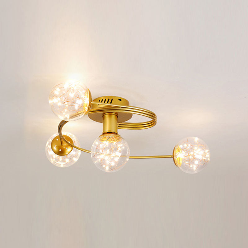 Plafonnier encastré à abat-jour rond multi-lumières de style moderne
