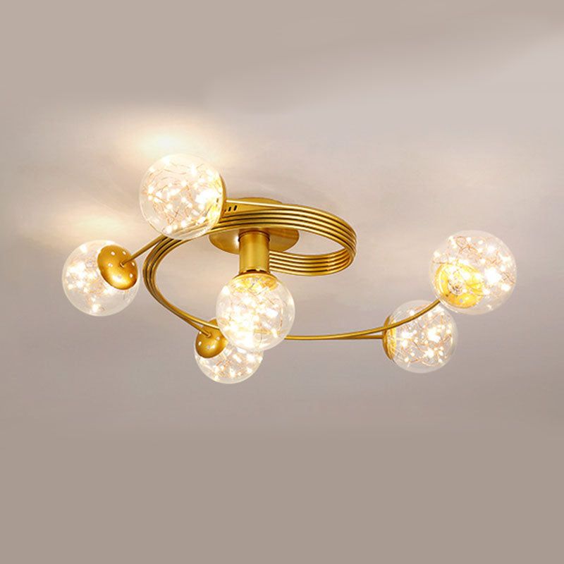 Plafonnier encastré à abat-jour rond multi-lumières de style moderne
