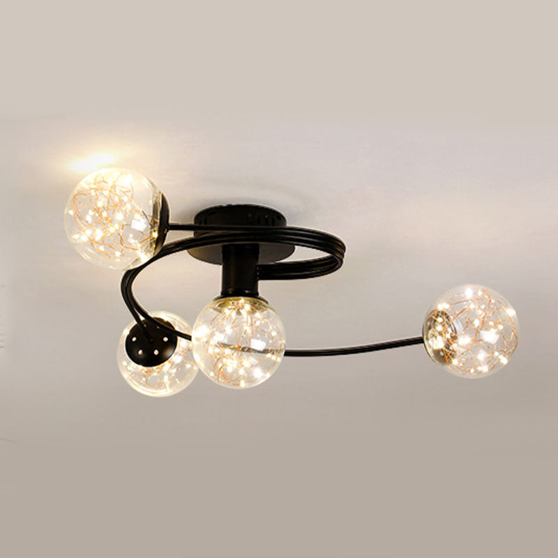Plafonnier encastré à abat-jour rond multi-lumières de style moderne