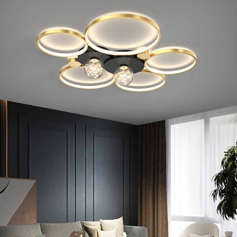 Ronde schaduw multi-lights inbouw moderne inbouw plafondverlichtingsarmatuur in goud