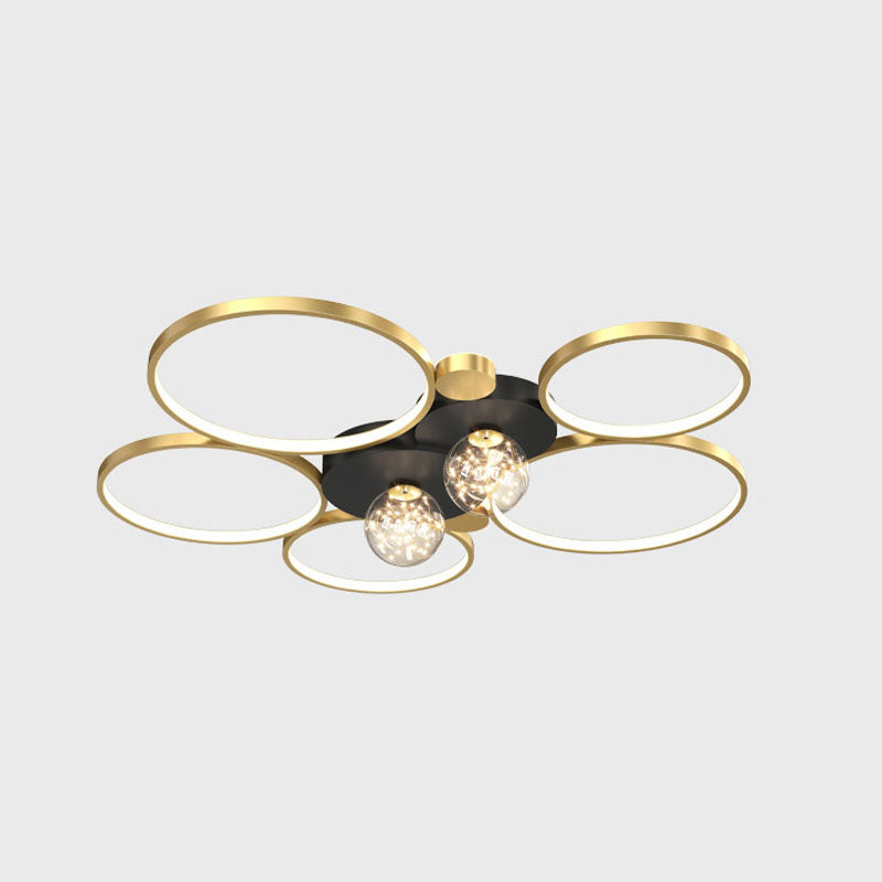 Ronde schaduw multi-lights inbouw moderne inbouw plafondverlichtingsarmatuur in goud