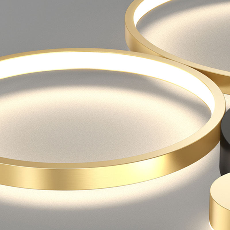 Ronde schaduw multi-lights inbouw moderne inbouw plafondverlichtingsarmatuur in goud